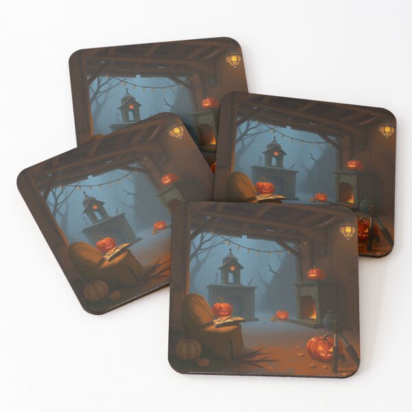 Item preview, Spooky Halloween scene artwork illustration designed and sold by Vintage Designs +.