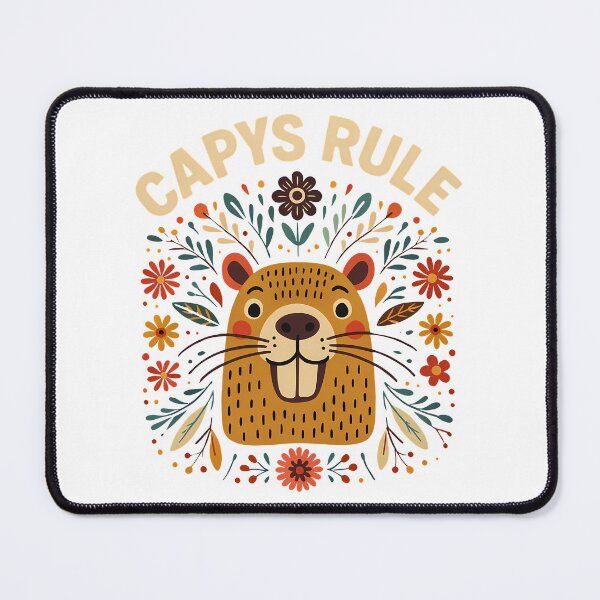 Item preview, Cute Capys Rule - Capybara Scandinavian Folk Art by heidiannemorris © designed and sold by FOLK ART FUSION by heidiannemorris.