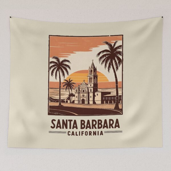 Item preview, A Vintage Travel Art of Santa Barbara - California - US  designed and sold by GoodOldVintage.