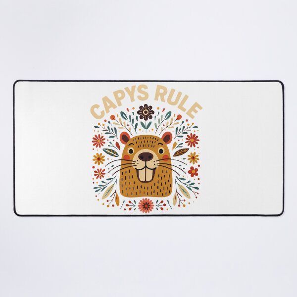 Item preview, Cute Capys Rule - Capybara Scandinavian Folk Art by heidiannemorris © designed and sold by FOLK ART FUSION by heidiannemorris.