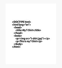 HTML Photographic Print
