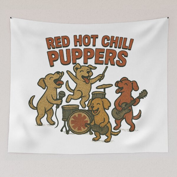 Item preview, Red Hot Chili Puppers – Grunge Dog Band Parody Design designed and sold by DIRTYSKETCHH.