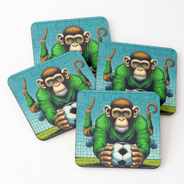Item preview, football soccer monkey  goalkeeper with a football ,Sports,funny sports ,soccer art,animal playing soccer designed and sold by Expressions-Sel.