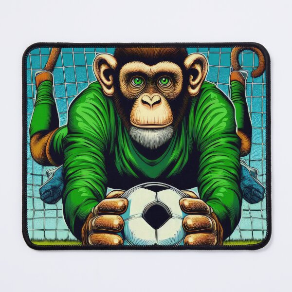 Item preview, football soccer monkey goalkeeper with a football ,Sports,funny sports ,soccer art,animal playing soccer designed and sold by Expressions-Sel.