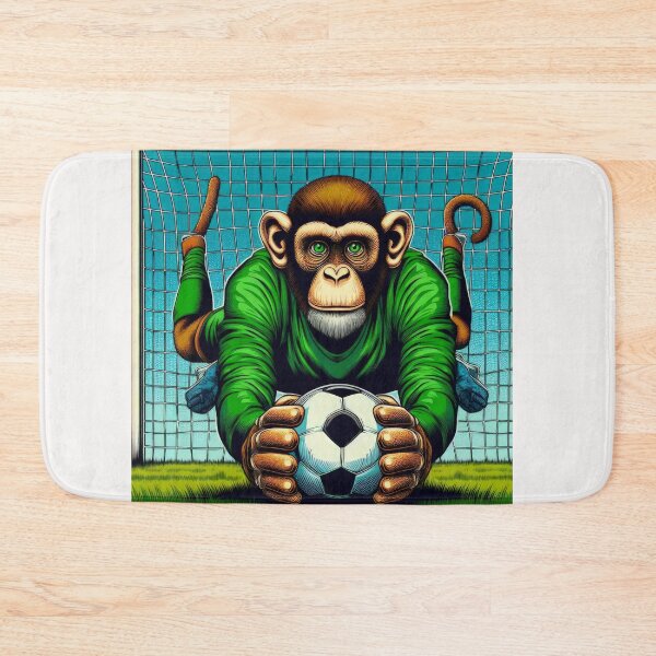 Item preview, football soccer monkey  goalkeeper with a football ,Sports,funny sports ,soccer art,animal playing soccer designed and sold by Expressions-Sel.