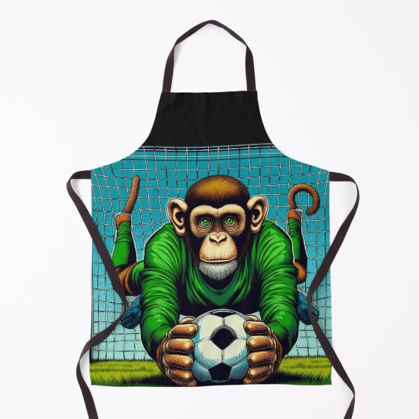 Item preview, football soccer monkey goalkeeper with a football ,Sports,funny sports ,soccer art,animal playing soccer designed and sold by Expressions-Sel.