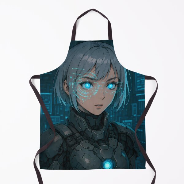 Item preview, Cyber Sentinel: Glowing Anime Art Print & Sticker designed and sold by chintee.