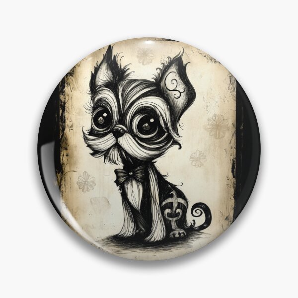 Item preview, Gothic Yorkie – Creepy Cute Victorian Dog Art designed and sold by Spaabus.