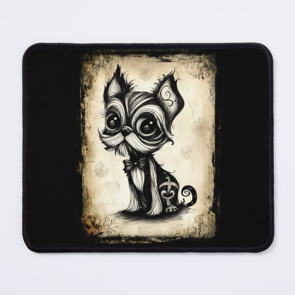 Item preview, Gothic Yorkie – Creepy Cute Victorian Dog Art designed and sold by Spaabus.