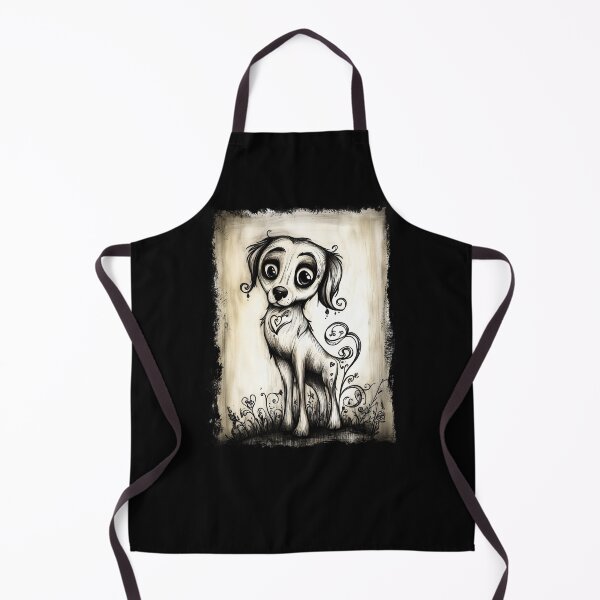 Item preview, Whimsical Gothic Dog – Big-Eyed Vintage Pet Art designed and sold by Spaabus.