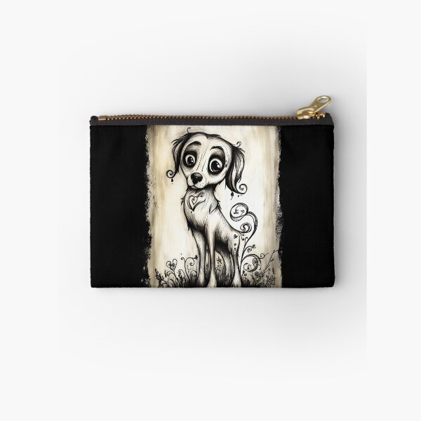 Item preview, Whimsical Gothic Dog – Big-Eyed Vintage Pet Art designed and sold by Spaabus.