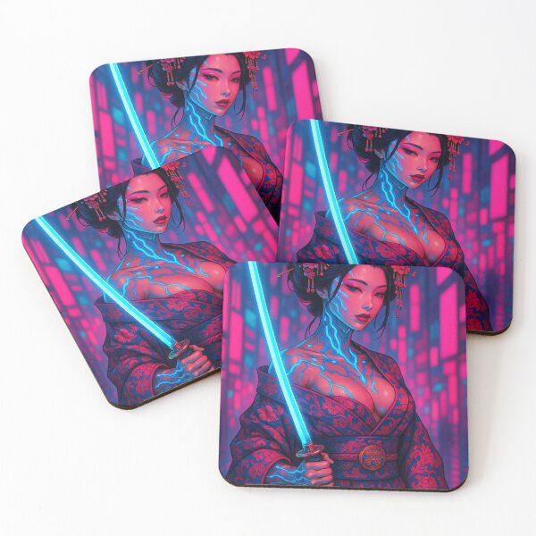 Item preview, Neon Blade Oiran – Cyber Geisha Warrior designed and sold by JPN-NOGRAY-SHOP.