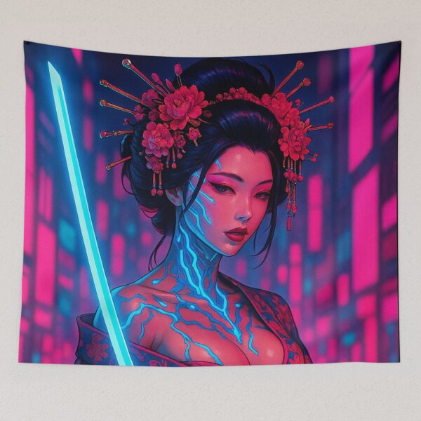 Item preview, Neon Blade Oiran – Cyber Geisha Warrior designed and sold by JPN-NOGRAY-SHOP.