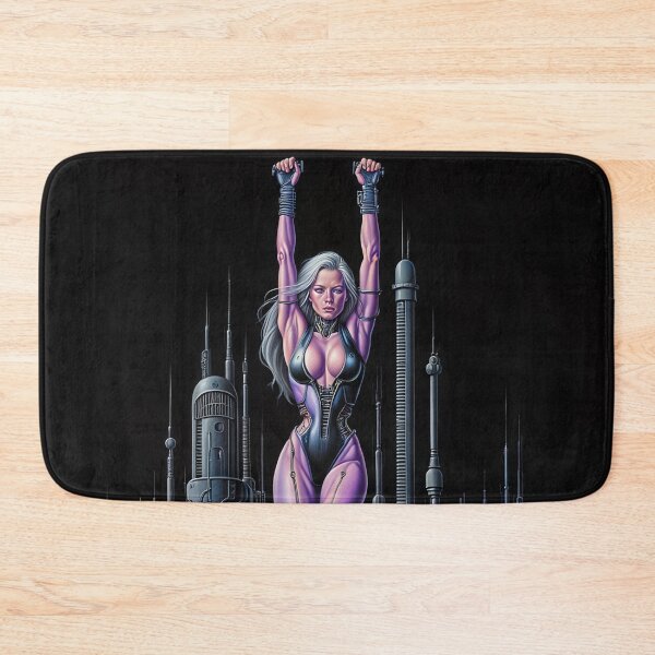 Item preview, Biomechanical hot sexy pink Alien woman Gothic heavy metal landscape art designed and sold by Vintage Designs +.