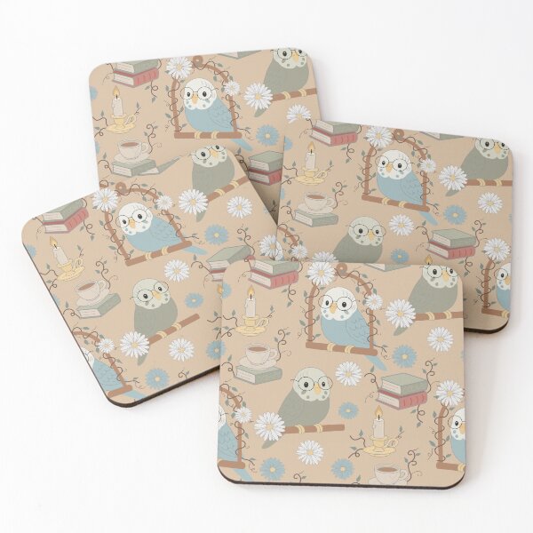 Item preview, Cute budgies with glasses in cottagecore style designed and sold by fashionimprint.
