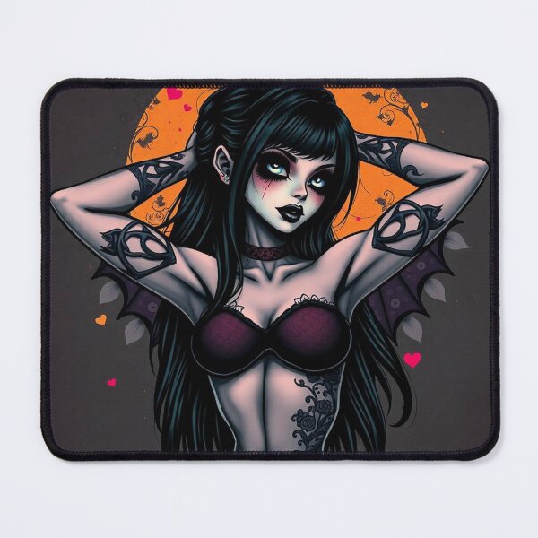 Item preview, Tattooed Goth Girl beautiful pinup poster art designed and sold by Vintage Designs +.