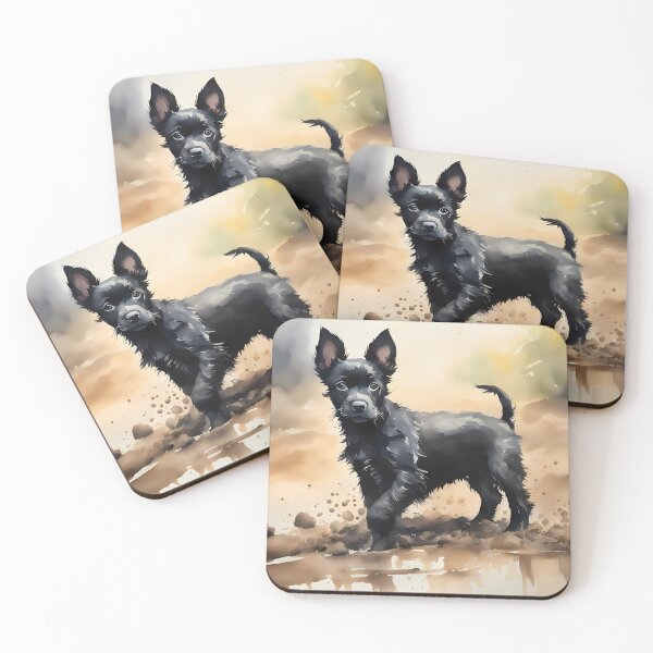Item preview, Black Little Dog in Mud designed and sold by CalmnessbyChoice.