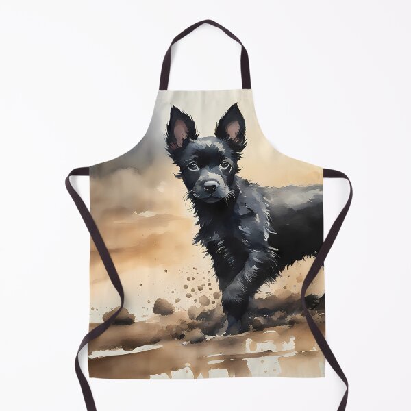 Item preview, Black Little Dog in Mud designed and sold by CalmnessbyChoice.