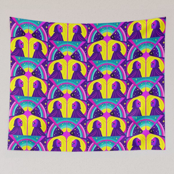 Item preview, Cosmic Duel Vibrant Heroes Colorful Art Sci-Fi Futuristic designed and sold by ART ATTACK ZONE.
