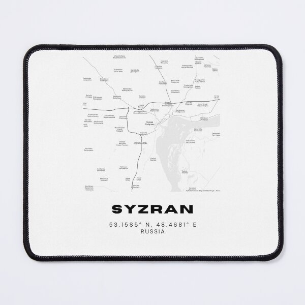 Item preview, Syzran Map Print – Minimalist Russia River City Poster designed and sold by RM-Journey.