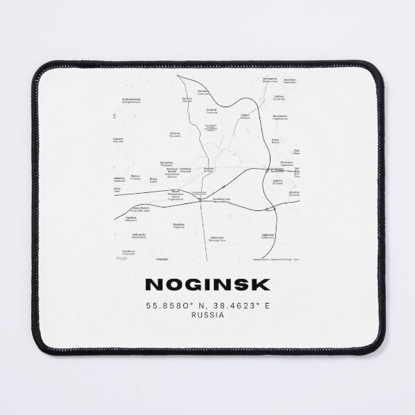Item preview, Noginsk Russia Map – Black and White Minimalist Poster designed and sold by RM-Journey.
