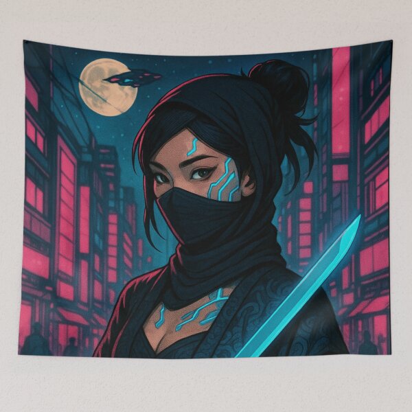 Item preview, Neon Kunoichi – Cyber Ninja in the Shadows designed and sold by JPN-NOGRAY-SHOP.