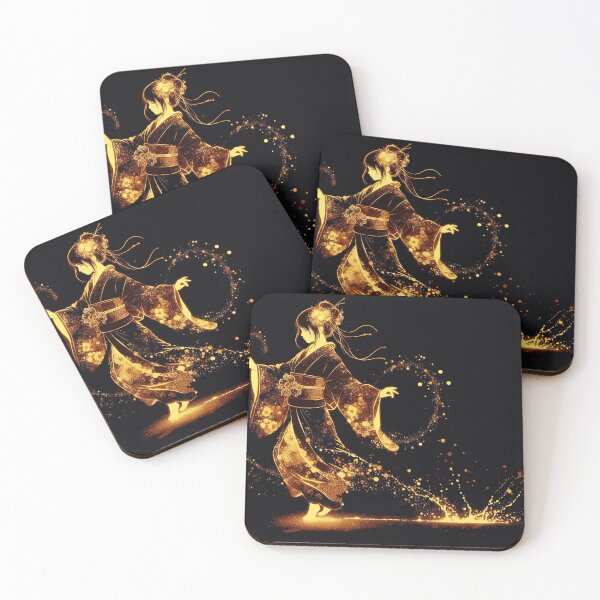 Item preview, Golden Sparkle Kimono Dance designed and sold by zzz888.