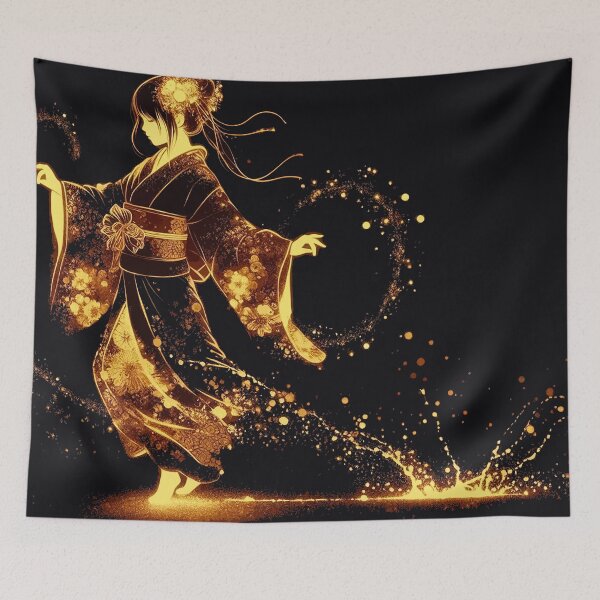 Item preview, Golden Sparkle Kimono Dance designed and sold by zzz888.