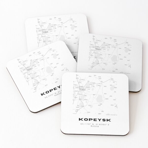 Item preview, Kopeysk Russia Map – Minimalist Black and White City Print designed and sold by RM-Journey.