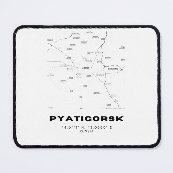 Item preview, Pyatigorsk Russia Map – Elegant Monochrome Travel Art designed and sold by RM-Journey.