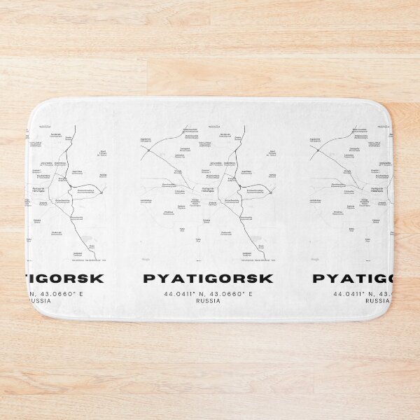Item preview, Pyatigorsk Russia Map – Elegant Monochrome Travel Art designed and sold by RM-Journey.