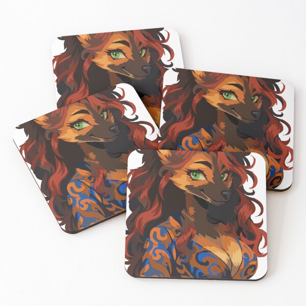 Item preview, Maned Wolf in Orange and Blue Swirly Dress designed and sold by KlakkDrawsStuff.