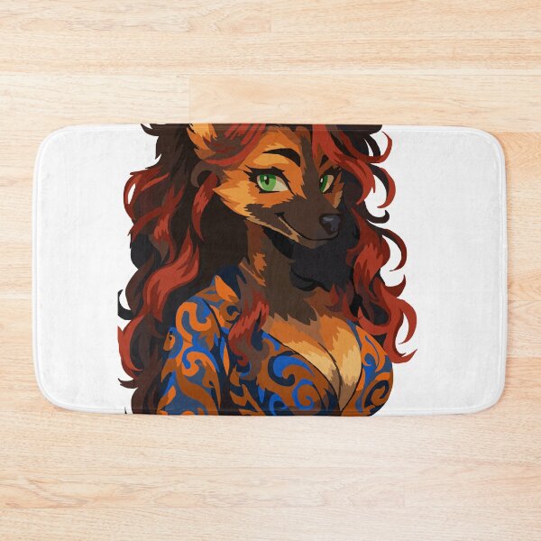 Item preview, Maned Wolf in Orange and Blue Swirly Dress designed and sold by KlakkDrawsStuff.