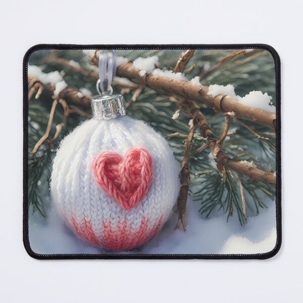 Item preview, Embroidered Bauble in Snow designed and sold by CalmnessbyChoice.