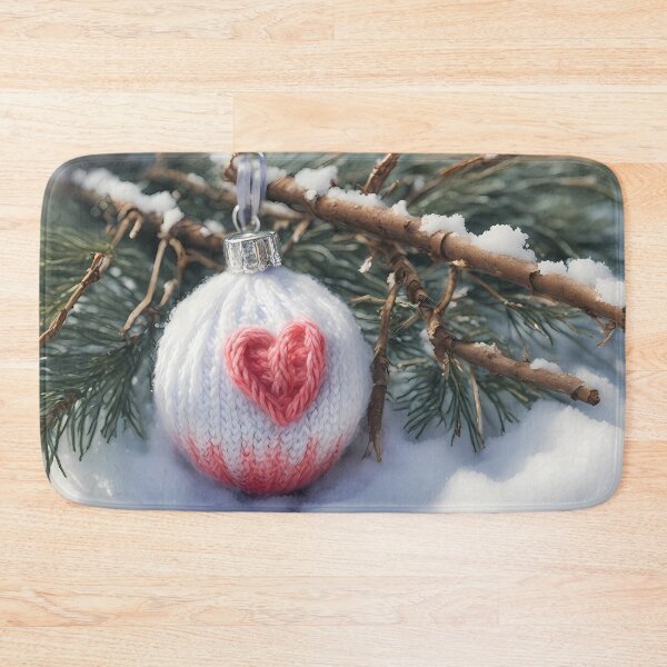 Item preview, Embroidered Bauble in Snow designed and sold by CalmnessbyChoice.