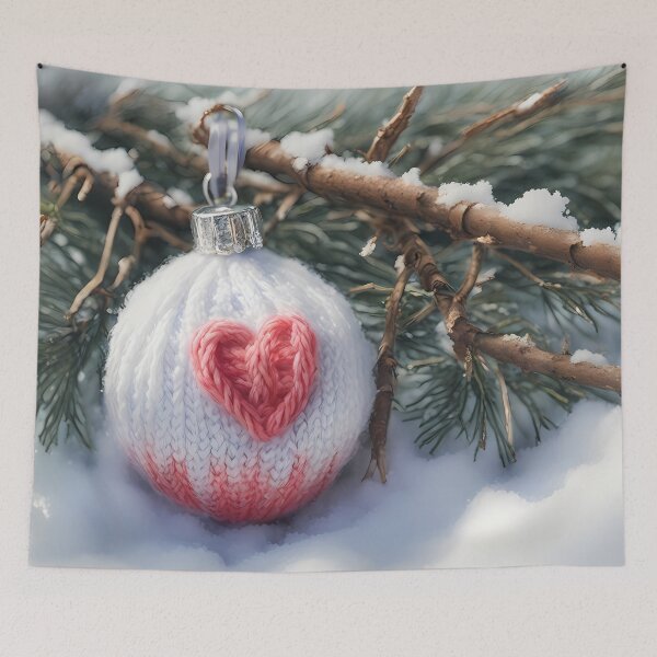 Item preview, Embroidered Bauble in Snow designed and sold by CalmnessbyChoice.
