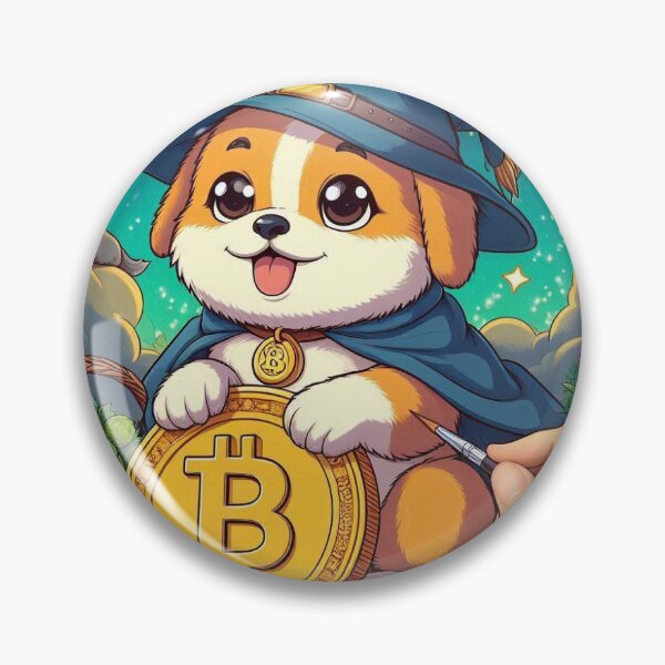 Item preview, Cute Puppy Dog holding a Bitcoin in painting designed and sold by boomfire153.