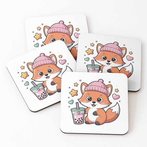 Item preview, fox with bubble tea  designed and sold by jkrphoto.
