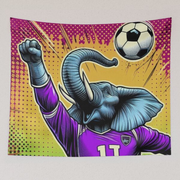 Item preview,  football soccer elephant with a football ,Sports,funny sports ,soccer art,animal playing soccer designed and sold by Expressions-Sel.