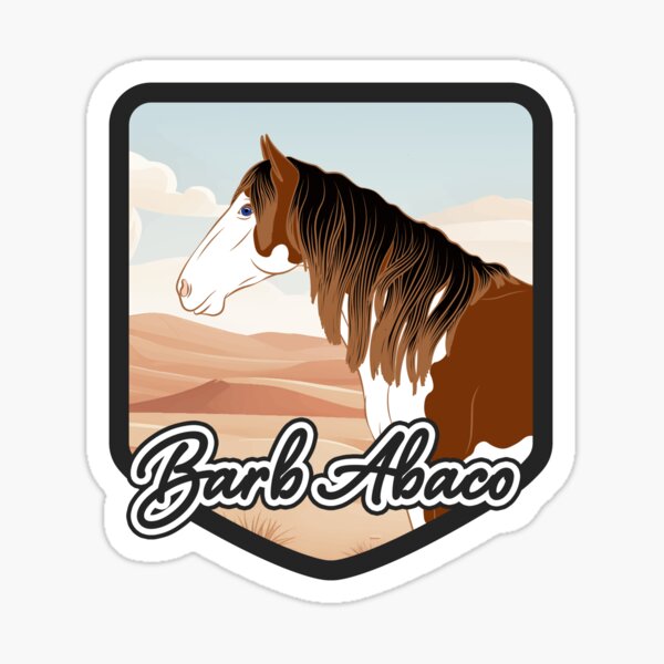 Item preview, Abaco Barb Horse, Wild Horse, Piebald Horse Shield, Berber Horse Lineage, Bahamian Horse Breeds designed and sold by WebEquitation®.