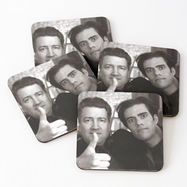 Item preview, David Lynch & Dana Ashbrook Thumbs Up – Twin Peaks Behind-the-Scenes Art Print designed and sold by TheTwinPeaks.