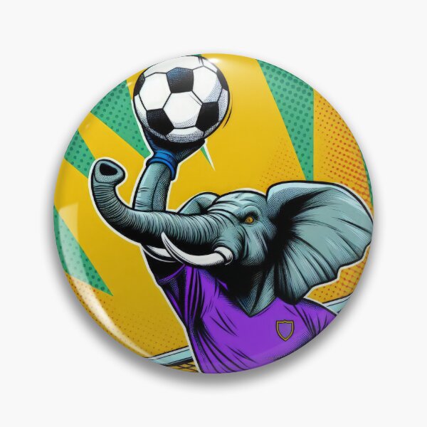 Item preview, football soccer elephant goalkeeper with a football ,Sports,funny sports ,soccer art,animal playing soccer designed and sold by Expressions-Sel.