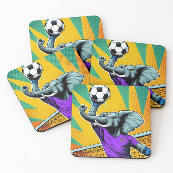 Item preview, football soccer elephant goalkeeper with a football ,Sports,funny sports ,soccer art,animal playing soccer designed and sold by Expressions-Sel.
