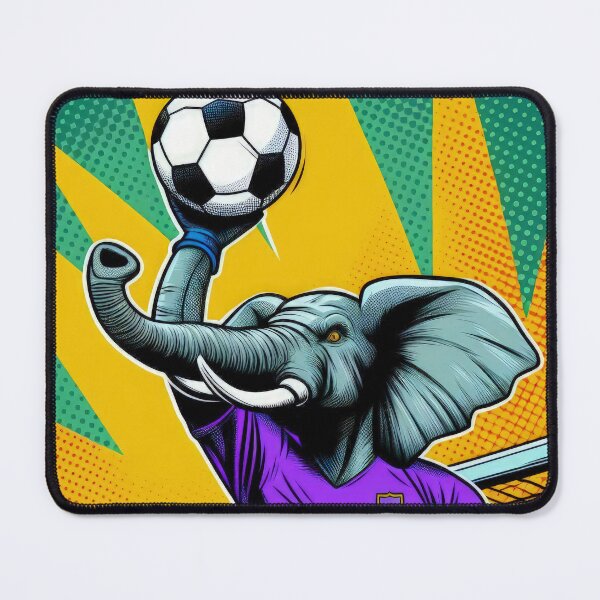 Item preview, football soccer elephant goalkeeper with a football ,Sports,funny sports ,soccer art,animal playing soccer designed and sold by Expressions-Sel.