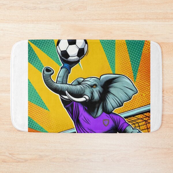 Item preview, football soccer elephant goalkeeper with a football ,Sports,funny sports ,soccer art,animal playing soccer designed and sold by Expressions-Sel.