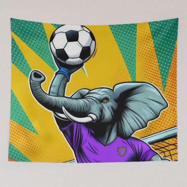 Item preview, football soccer elephant goalkeeper with a football ,Sports,funny sports ,soccer art,animal playing soccer designed and sold by Expressions-Sel.