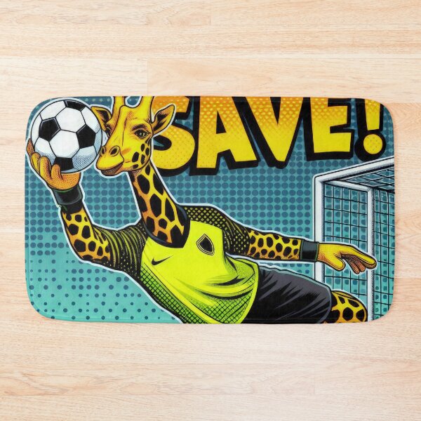 Item preview, football soccer giraffe goalkeeper with a football ,Sports,funny sports ,soccer art,animal playing soccer designed and sold by Expressions-Sel.