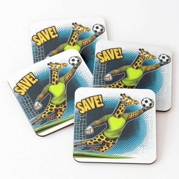 Item preview, football soccer giraffe goalkeeper with a football ,Sports,funny sports ,soccer art,animal playing soccer designed and sold by Expressions-Sel.