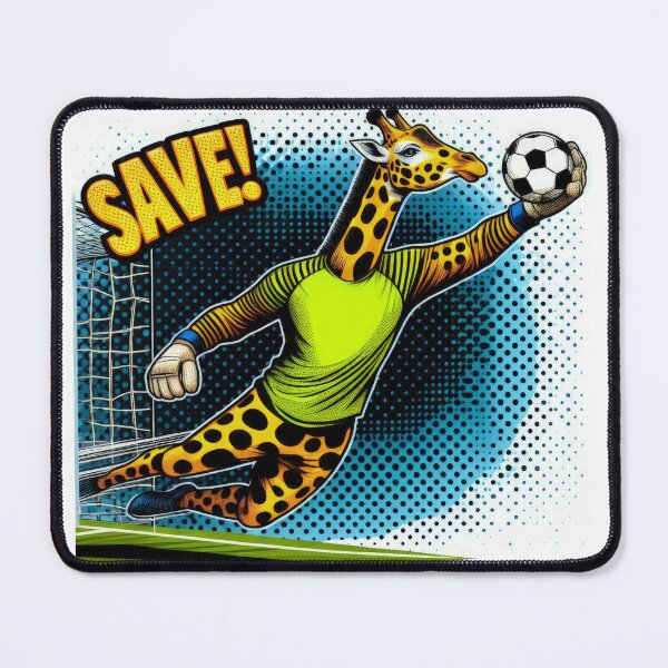 Item preview, football soccer giraffe goalkeeper with a football ,Sports,funny sports ,soccer art,animal playing soccer designed and sold by Expressions-Sel.