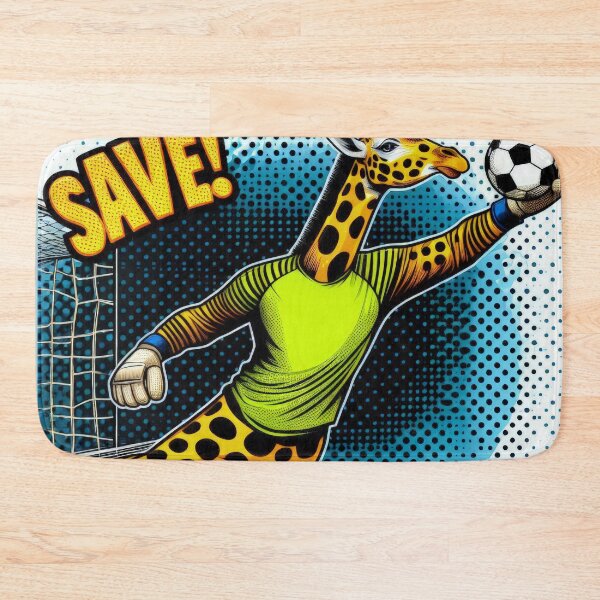 Item preview, football soccer giraffe goalkeeper with a football ,Sports,funny sports ,soccer art,animal playing soccer designed and sold by Expressions-Sel.